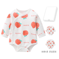 新生儿包屁衣春秋季衣服智扣打底三角哈衣0一3春装睡衣初生婴儿和尚服