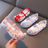 女童绣花鞋夏儿童汉服鞋静蝉幽格新款古装凉鞋老北京布鞋网纱舞蹈民族