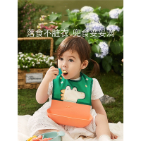 婴儿防水围嘴宝宝吃饭围兜巾儿童夏季辅食饭兜智扣口水兜防脏