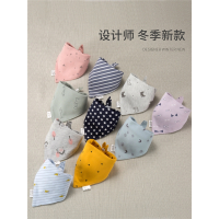 口水巾智扣三角巾新生婴儿宝宝防水围兜公主女孩男童围嘴韩版洋气