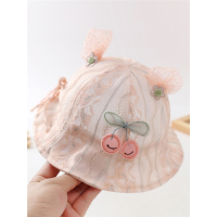 婴儿帽子夏季薄款可爱智扣女宝宝可调幼儿防晒遮阳渔夫帽盆帽太阳童帽