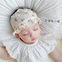 新生婴儿护囟门帽智扣夏季薄款棉花边公主帽女宝宝胎帽护脑门空顶帽