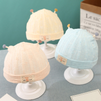 新生儿胎帽春夏季薄款0-3-6个月婴儿帽子智扣婴幼儿棉初生男女宝宝1岁