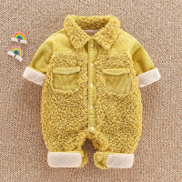 新生婴儿儿衣服秋冬帅宝宝智扣秋冬装灯芯绒外套韩版加厚外出连体衣冬