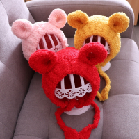 宝宝帽子秋冬季婴儿毛绒帽加厚智扣保暖男女童幼儿可爱超萌儿童护耳帽