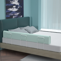 床围栏宝宝防摔防护栏智扣婴儿床边床围儿童通用软包床尾防掉_豆沙绿1.8米随意弯曲造型百变适用所有床型_1