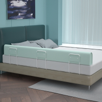 床围栏宝宝防摔防护栏智扣婴儿床边床围儿童通用软包床尾防掉_豆沙绿2.0米随意弯曲造型百变适用所有床型_1