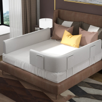 床围栏婴儿防摔智扣儿童床上防护栏宝宝床边用床挡单边防掉床_豆沙绿1.0米随意弯曲造型百变新增加高大款_1