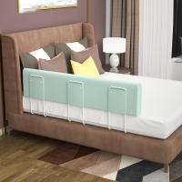 床围栏婴儿防摔智扣儿童床上防护栏宝宝床边用床挡单边防掉床_豆沙绿1.8米随意弯曲造型百变新增加高大款_1