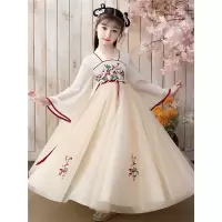 女童春秋连衣裙智扣2022新款儿童春装汉服女孩洋气公主裙童装裙子春款