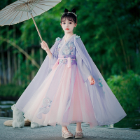 女童汉服古风连衣裙智扣超仙儿童古装襦裙冬季小女孩中国风唐装春秋装