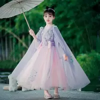 女童汉服古风连衣裙智扣超仙儿童古装襦裙冬季小女孩中国风唐装春秋装