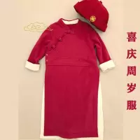 儿童古装男女春夏汉服连体衣智扣周岁宝宝衣服中国风男童爬服抓周礼服