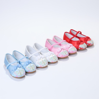 汉服鞋子儿童古风绣花鞋智扣女童中国风古装宝宝老北京布鞋古代旗袍鞋