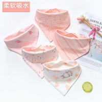 婴儿口水巾棉围嘴智扣公主款男女宝宝新生儿防水三角巾儿童围兜饭兜