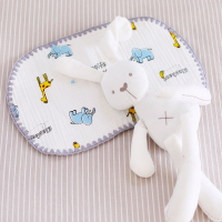 新生儿枕头婴儿枕巾宝宝平枕初生棉纱布智扣吸汗透气防吐奶云片枕垫