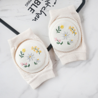 韩国ins宝宝护膝夏季薄款防摔学步智扣婴儿爬行神器网眼透气爬爬护膝_花环小码_0-8岁