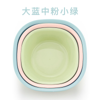 婴儿洗脸盆3个装新生儿用品智扣洗屁屁股塑料PP盆儿童家用宝宝小盆子_大蓝中粉小绿