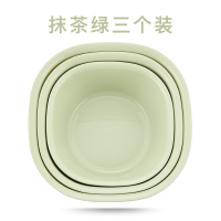 婴儿洗脸盆3个装新生儿用品智扣洗屁屁股塑料PP盆儿童家用宝宝小盆子_抹茶绿三个装