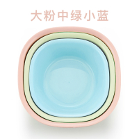 婴儿洗脸盆3个装新生儿用品智扣洗屁屁股塑料PP盆儿童家用宝宝小盆子_大粉中绿小蓝