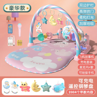 静蝉幽格婴儿用品大全新生婴儿礼盒套装健身架初生宝宝满月周岁礼物送礼母婴_粉色加大护栏款B飞机故事_新生儿0-36个月宝宝