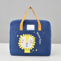 智扣幼儿园被子收纳袋儿童被褥手提袋棉被装被子大容量袋子搬家打包袋_藏青狮子_中号52x24x41.5cm适合收纳春秋季