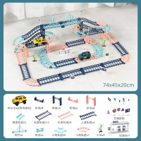 智扣儿童小火车玩具轨道车多层电动高铁汽车闯关大冒险过山车男孩益智_豪华版电动轨道车_电池运费险