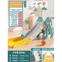 儿童滑滑梯室内家用小型宝宝滑梯折叠多功能小孩玩具家庭游乐场_升级加长加厚款米奇狗孔雀绿-封闭球框音乐