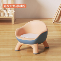 静蝉幽格儿童凳子宝宝吃饭餐椅婴儿叫叫椅靠背座椅家用小板凳矮椅子餐桌椅_樱桃粉舒适PU软垫