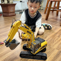 静蝉幽格大号合金遥控挖掘机儿童玩具车男孩汽车仿真电动挖土机工程车挖机