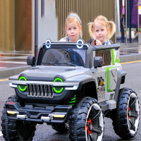 智扣儿童电动车四轮四驱越野车双人宝宝遥控玩具汽车可坐大人童车坦克