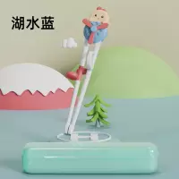 静蝉幽格宝宝学习儿童筷子幼儿练习虎口辅助训练筷勺一二段246岁男女孩_湖水蓝