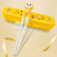 静蝉幽格儿童筷子训练筷3岁一二段宝宝练习辅助筷246岁幼儿学吃饭学习筷_柠檬黄小白兔学习筷盒子