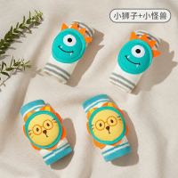 智扣婴儿护膝宝宝爬行夏季薄款护具学步小孩儿童膝盖护垫护套_「小狮子小怪兽」两双更优惠_均码适合0-4岁