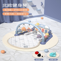 静蝉幽格脚踏钢琴婴儿健身架器宝宝男孩女孩音乐玩具0-1岁3-6个月_北欧大号健身架护栏电池款视觉球X2飞机