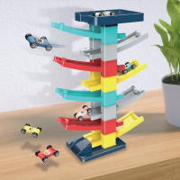 静蝉幽格儿童玩具车多层趣味滑翔轨道小汽车停车场回力惯性男孩滑行车