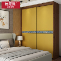 诗尼曼SNIMAY定制衣柜现代简约卧室衣柜定做平板加腰线推拉门衣柜设计