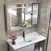 阿斯卡利现代简约浴室柜组合镜柜陶瓷一体盆洗手洗脸池镜卫生间洗漱台盆套