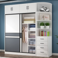 阿斯卡利衣柜家用卧室推拉门出租房用小户型现代简约柜子简易组装衣橱