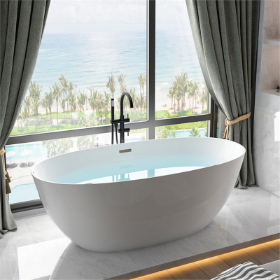 浴缸家用小户型独立式椭圆古达移动泡澡酒店浴盆
