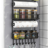 冰箱置物架古达侧面挂架多层厨房用品家用大全侧壁保鲜膜多功能收纳架