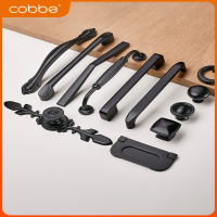 卡贝(cobbe)锌合金抽屉衣柜门把手黑色现代简约单孔北欧美式柜子橱柜门拉手