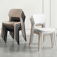 纳丽雅(Naliya)塑料椅子家用加厚靠背椅餐椅简约现代网红商用餐厅凳子北欧化妆椅