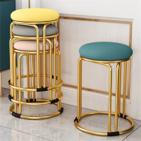 圆凳子家用现代简约餐桌高板凳古达塑料可叠放椅子轻奢餐椅备用小圆凳