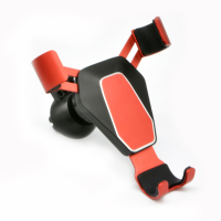 新品推荐 海郎 新款车内重力车载手机多功能导航支架金属汽车出风口创意卡扣式万能通用 红色款