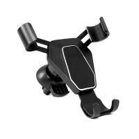 新品推荐 海郎 新款车内重力车载手机多功能导航支架金属汽车出风口创意卡扣式万能通用 黑色款