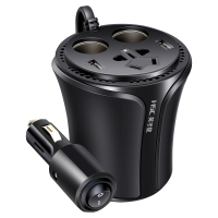 HSC英才星108A车载逆变器12V转220V正弦波汽车用多功能充电器车充一拖二车载充电器多功能智能快充（货车不能用）