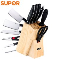 苏泊尔(SUPOR)刀具游刃系列Ⅰ七件套 刀具套装菜刀水果刀剪刀切片刀削皮刀多功能不锈钢套刀 T1309E