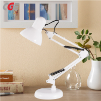 创意(CGE)LED台灯 护眼台灯 无屏闪 美式台灯金属铁艺折叠长臂台灯 学生学习阅读台灯卧室床头灯 书房工作阅读灯