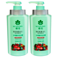 蜂花 本草精华洗发水润泽丝滑1L*2瓶(洗发露滋养柔顺男女士洗头膏)